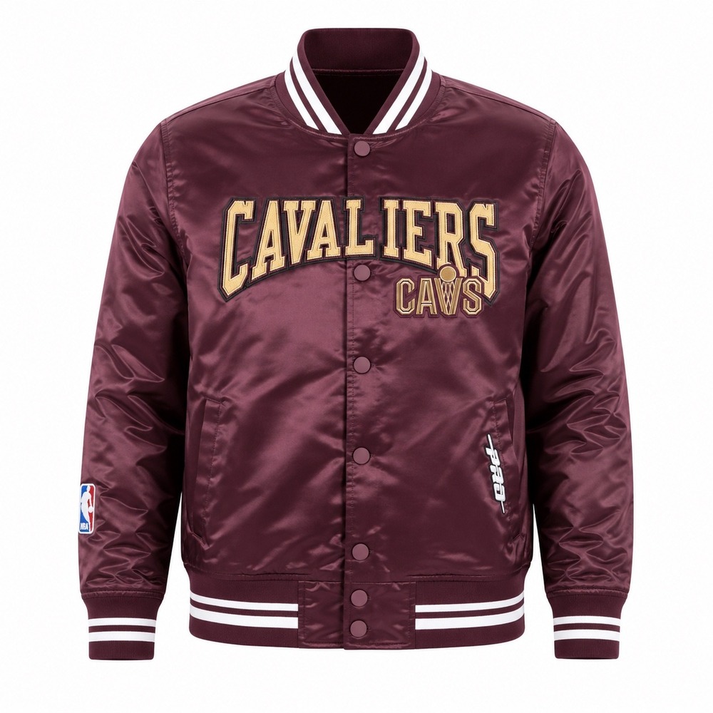 NEW Cleveland Cavaliers NBA Varsity Jacket Wine Satin mens XL retro streetwear